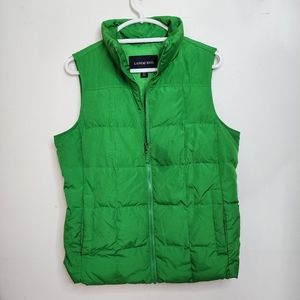 Lands End green puffer vest, women's size Medium.